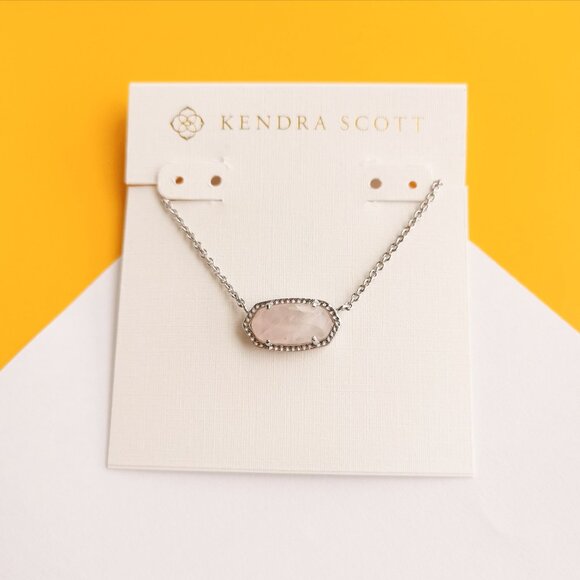 Kendra Scott Jewelry - Elisa Silver Rose Quartz Pendant Necklace by Kendra Scott